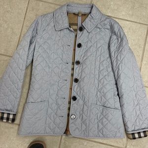 Authentic Burberry light blue quilted jacket